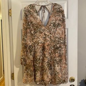 Express Pink Printed Flowy Romper